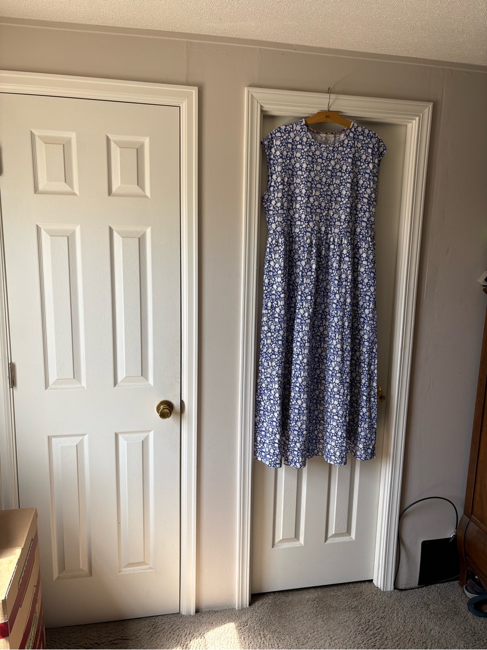 Blue Floral maxi Dress - Sleeveless Casual